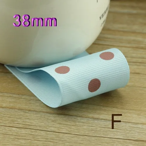 High quality 38mm Rib ribbon Single Face Dots satin ribbon DIY hair accessories Children package gift 5Mlot_15
