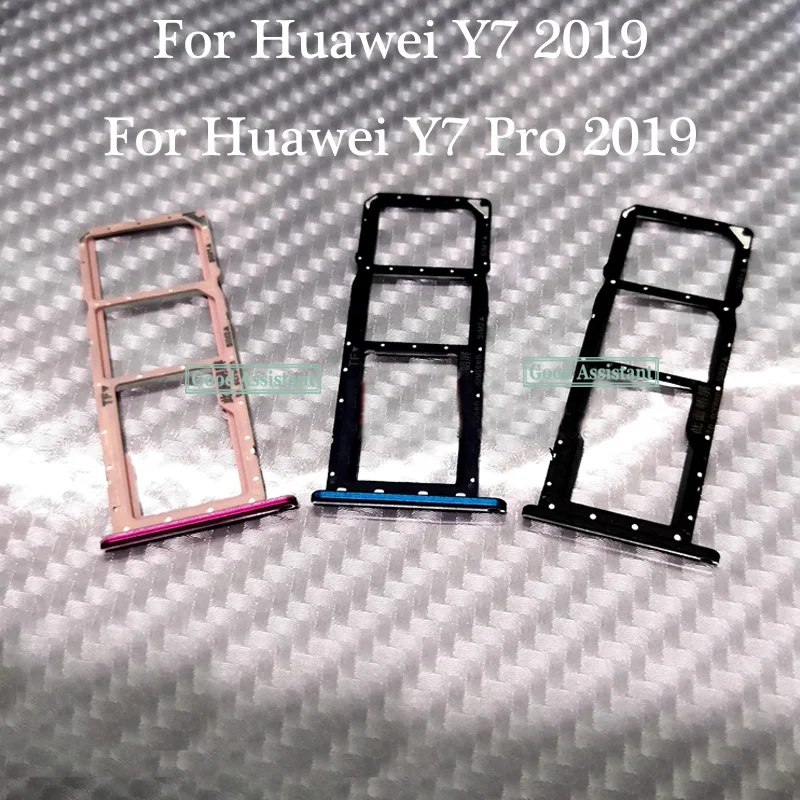 

For Huawei Y7 2019 / For Huawei Y7 Prime 2019 / Y7 Pro 2019 Sim Tray Micro SD Card Holder Slot Parts Sim Card Adapter