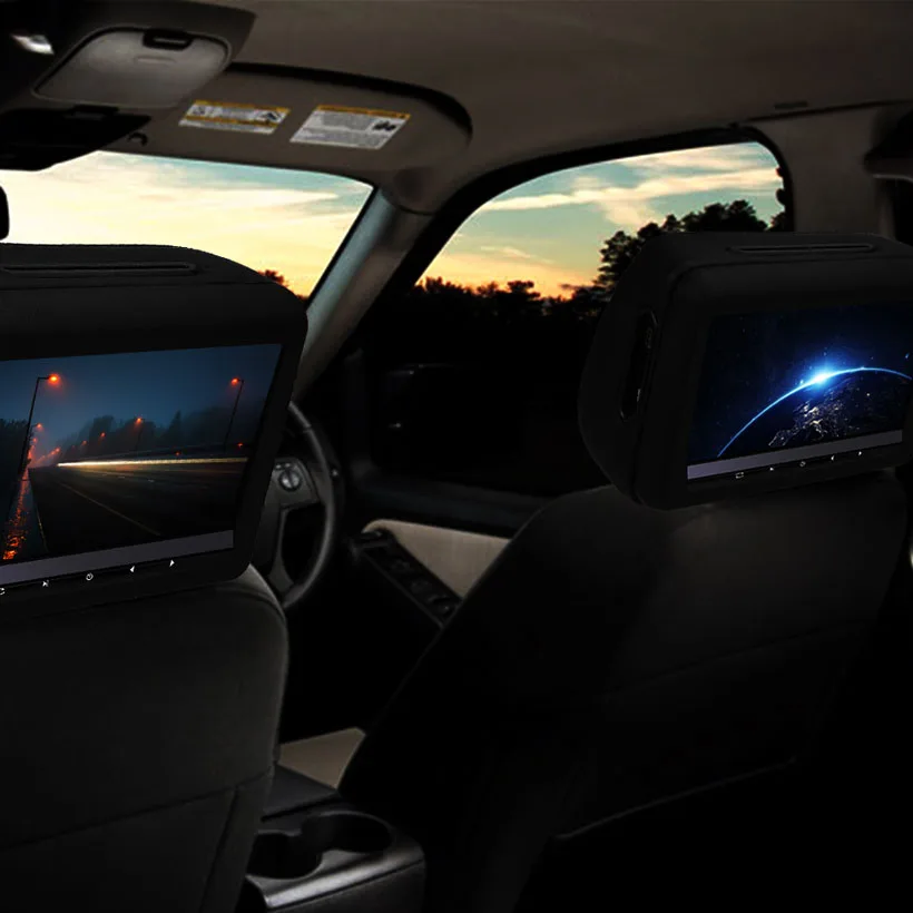  Cemicen 2PCS 10.1 inch Car Headrest Monitor DVD Video Player with FM/IR Transmitter/USB/SD(MP5)/Wir