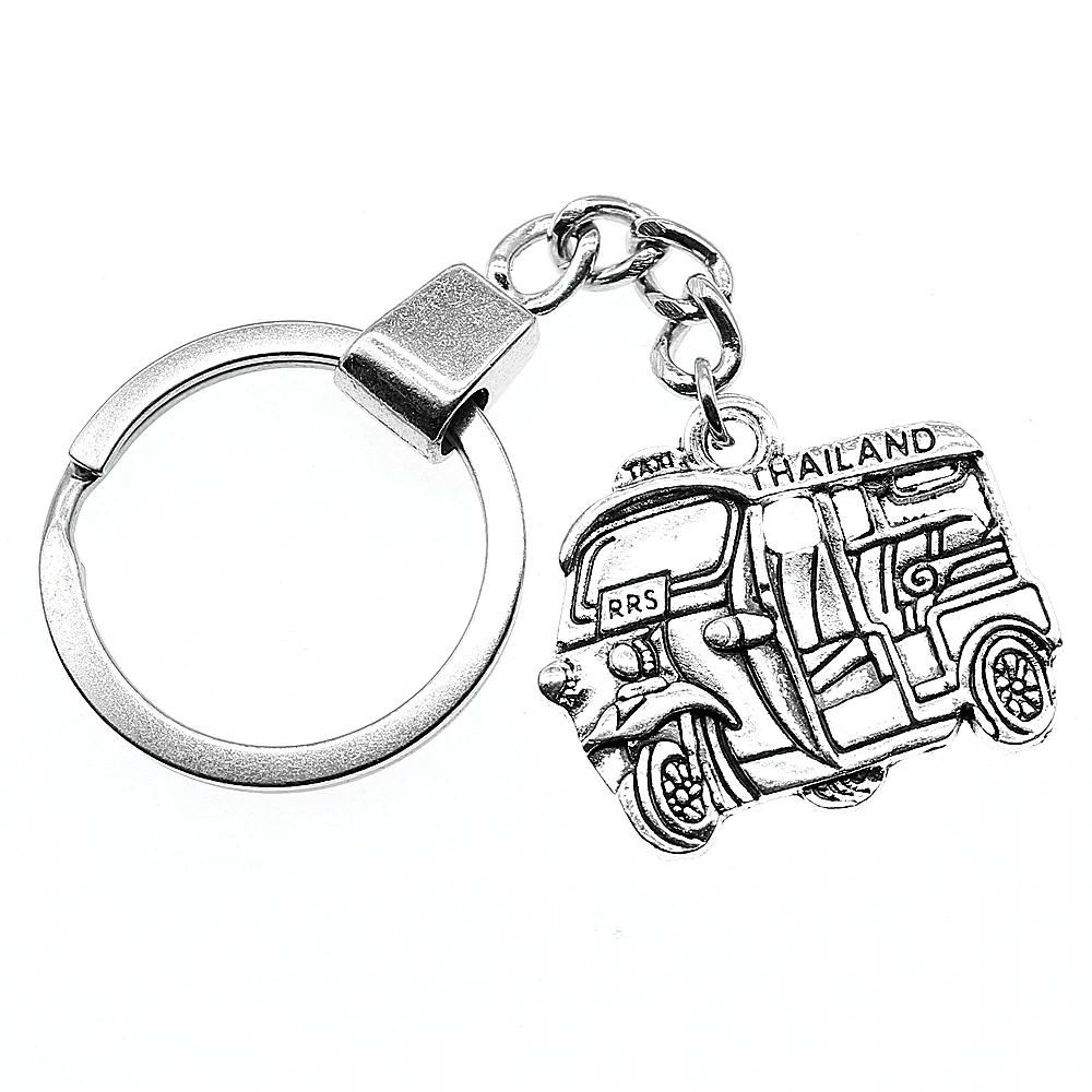 

New Vintage Men Jewelry Keychain Diy Metal Holder Chain Thai Motorcycle Taxi 31x27mm Antique Bronze Antique Silver Gift