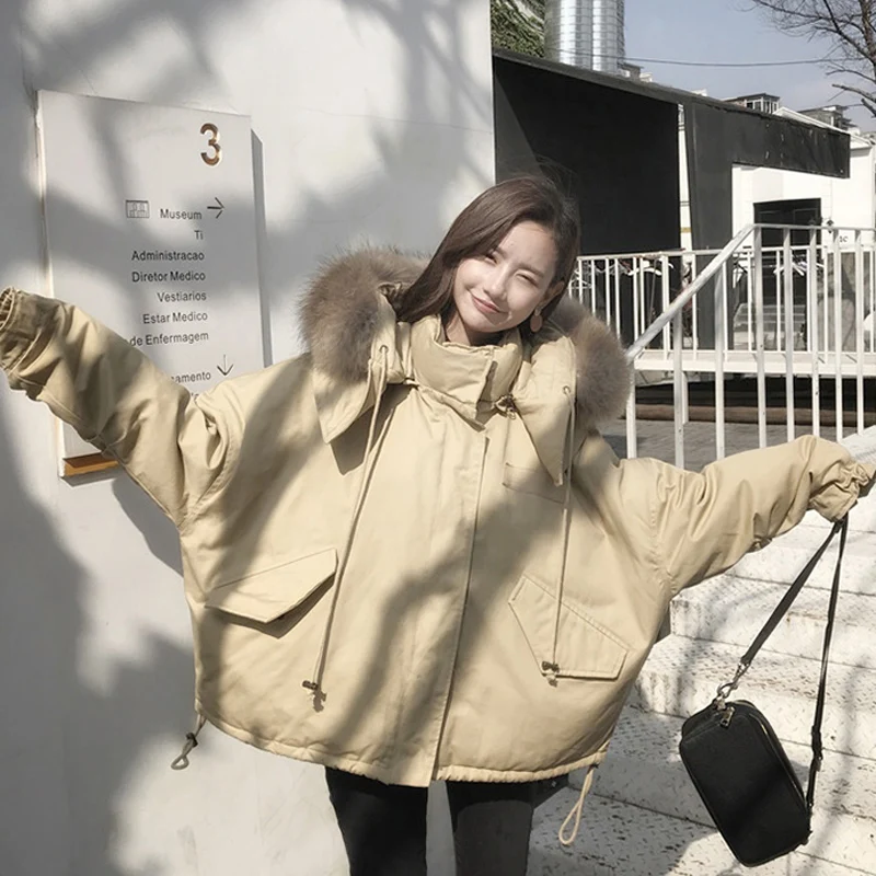

90% Duck Down jacket Winter Women plus size chaqueta mujer oversize coats hooded with natural real fox fur short parka female