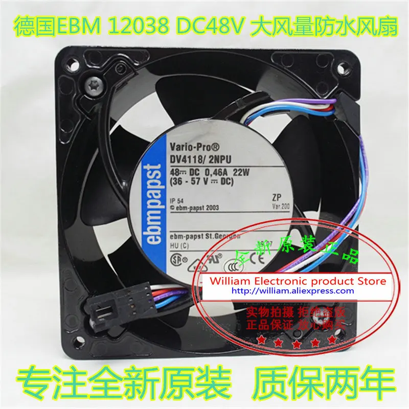New Original EBM PAPST DV4118/2NPU DC48V 0.46A 120*120*38MM 12CM IP54 waterproof aluminum frame air humidifier cooling fan цена New Original EBM PAPST DV4118/2NPU DC48V 0.46A 120*120*38MM 12CM IP54 waterproof aluminum frame air humidifier cooling fan цены онлайн