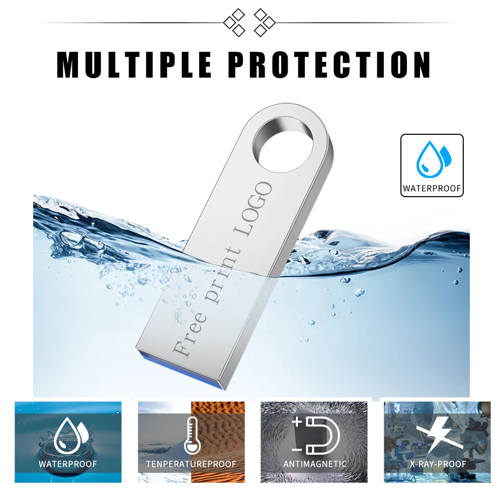 New usb flash drive Mini metal pendrive 4GB 8GB 16GB 32GB 64GB flash memory usb 3.0 gift pen drive 128GB u disk Silver Free logo (12)