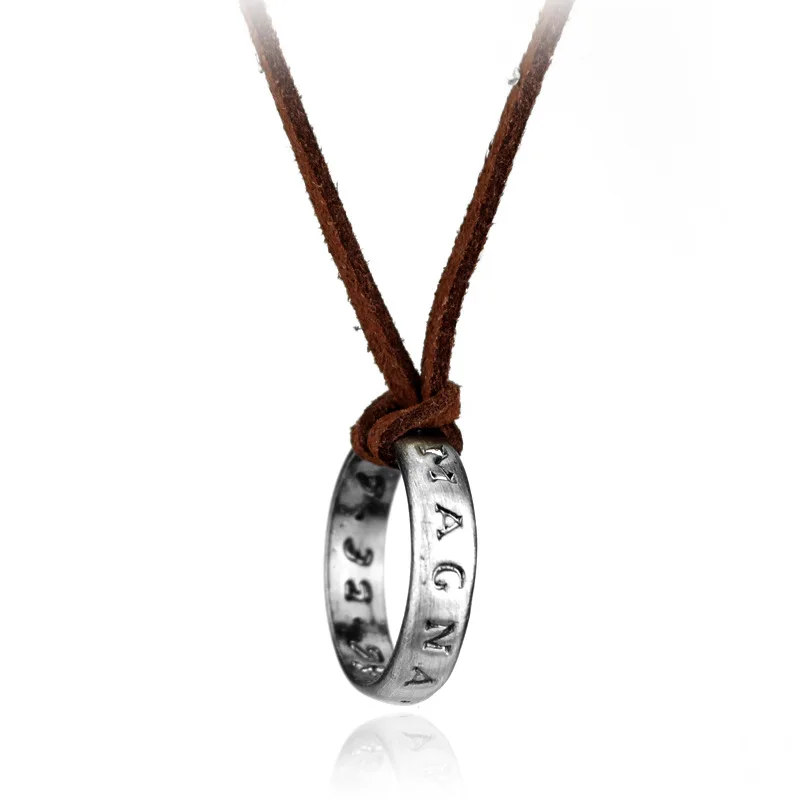 Leather necklace PS4 game Uncharted 4 A Thief's End Nathan Drake necklaces Cord Chain Long Necklace jewelry men Accessories | Украшения