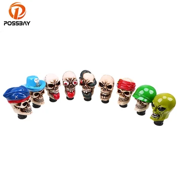 

POSSBAY Universal Gear Shift Knob Car Wicked Carved Skull Head Gear Knob Resin Shifter Lever for Opel Citroen Mazda Ford Focus