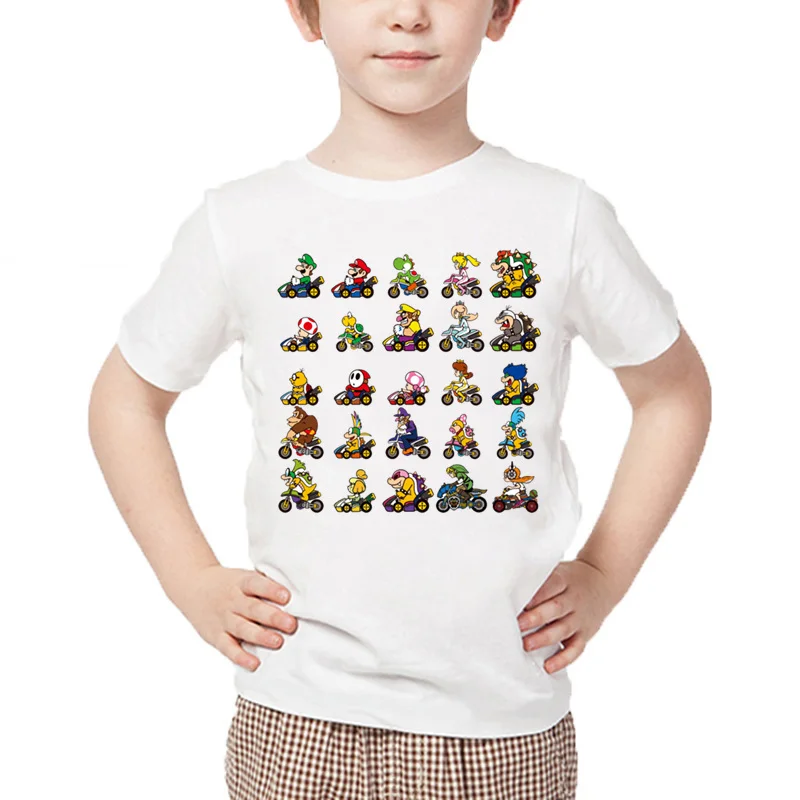 

Mario Game Multiple Cute Characters Print Kids Funny T shirt Baby Summer Tops Boys and Girls Cartoon Casual T-shirt,HKP5590