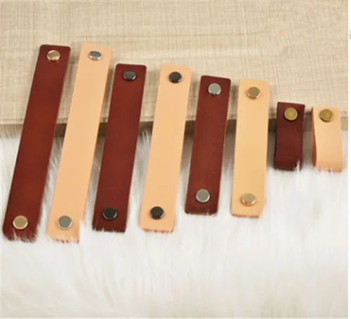 

pu leer handle huishoudelijk Leather furniture Single hole handle style pull handle knob for doors cabinets cupboards Leather