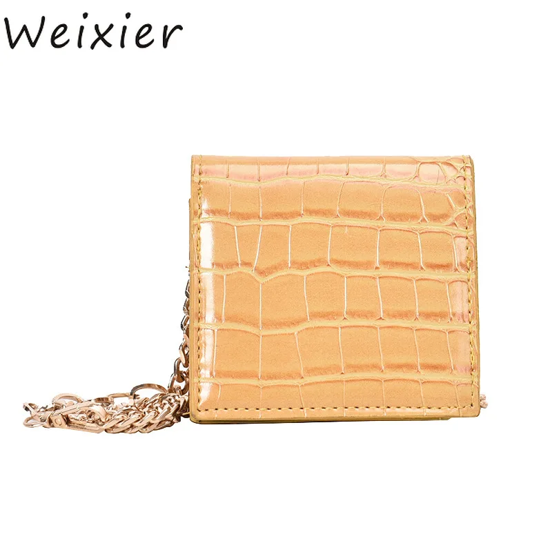 

WEIXIER Pu Leather Crossbody Bag For Women Female Mini Chain Shoulder Bags Ladies Small Handbags and Purses Simple Style V3-89
