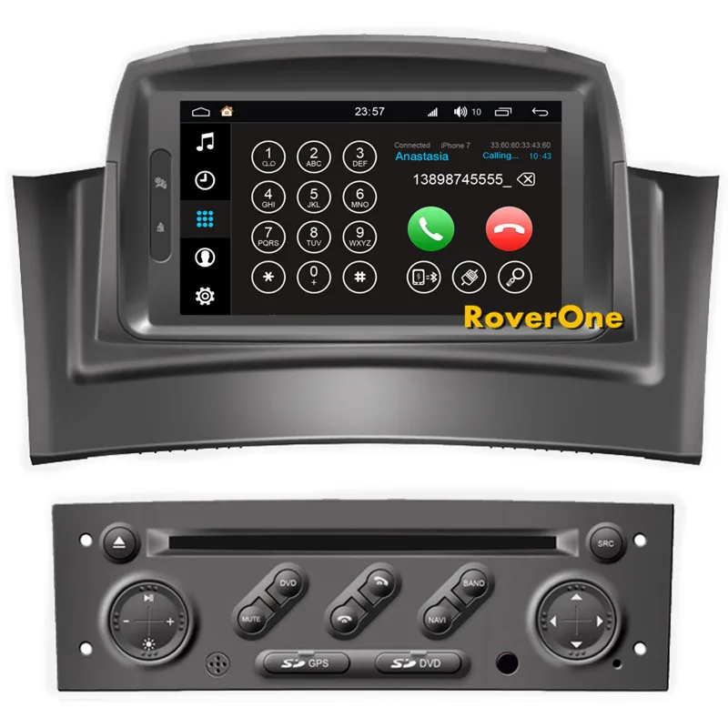 Best RoverOne Android 8.0 Octa Core Car Radio DVD GPS For Renault Megane 2 II Fluence Touchscreen Android Multimedia Player Head Unit 7