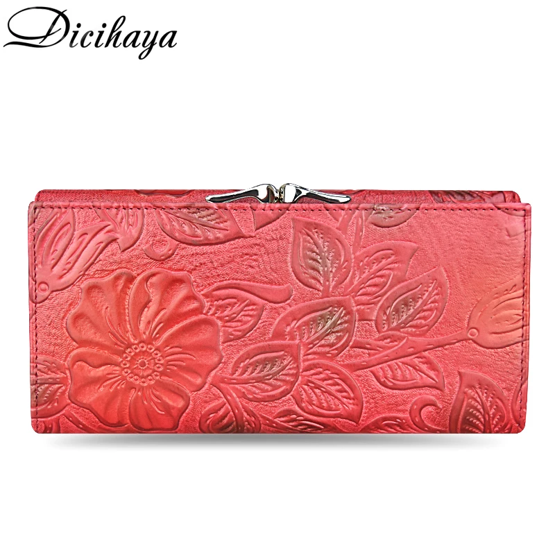 Comprar Cartera de cuero de diseño exclusivo de dechaya para mujer, de lujo, diseño de marca, Cartera de alta calidad para mujer, portatarjetas, bolso largo para teléfono