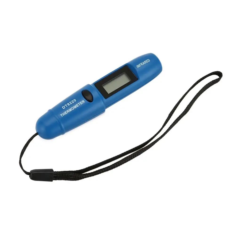 DT8220 цифровой ЖК-Мини Инфракрасный термометр измеритель температуры тестер Красный Лазерный Карманный Бесконтактный пирометр ручка Хо использование удержания использования - Цвет: BLUE