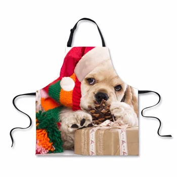 

FORUDESIGNS Christmas Festive Decorations Pattern Cooking Baking Aprons Catering Home House Kitchen Apron Aprons for Chefs