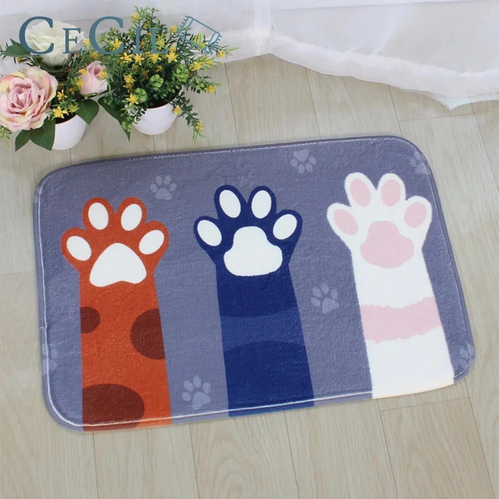 Cecil Cute Cat Claw Printed Rabbit Dog Animal Floor Mat Kidsroom