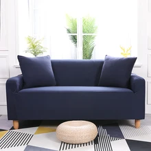 Темно-синий Универсальный стрейч сплошной цвет пододеяльник набор эластичный секционный диван Чехлы для домашнего декора угловой/Диванный диван Чехлы