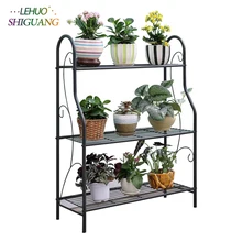 3 слоя железа Открытый сад завод полки для хранения простой сборка Съемная спальня цветочный горшок железная стойка для балкона