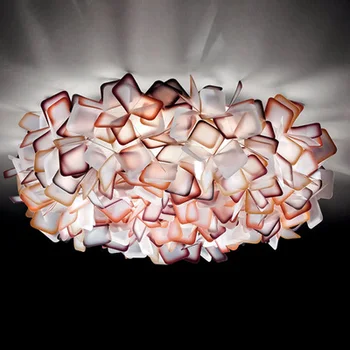 

New Design Clizia Suspension Lamp Handcraft Colorful Gradient Acrylic Flower Led Pendant Light Bedroom Dining Room Hanging Light