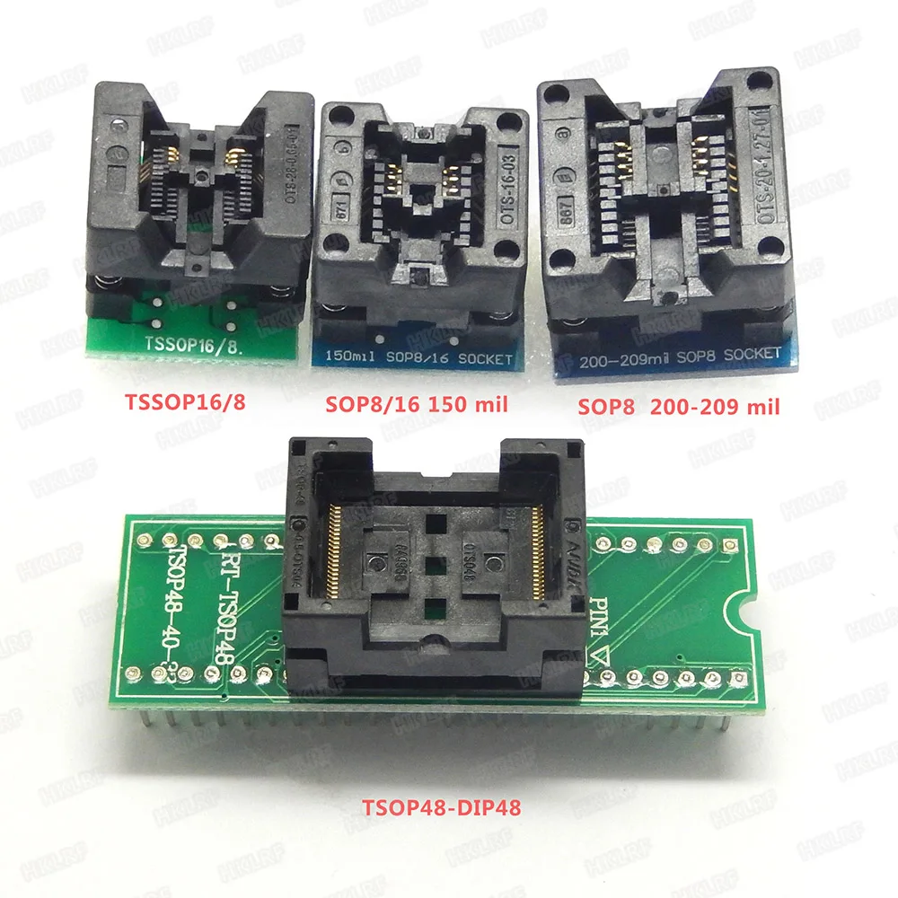 

4 Adapters Tsop48 SOP8 150mil 200mil Tsop16/8 adapter for RT809H Programmer Top Quality Free shipping