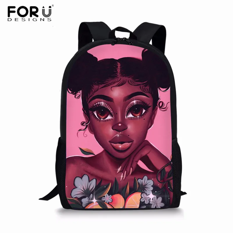 FORUDESIGNS/Для девочек Школьный рюкзак в виде животных африканском стиле черного