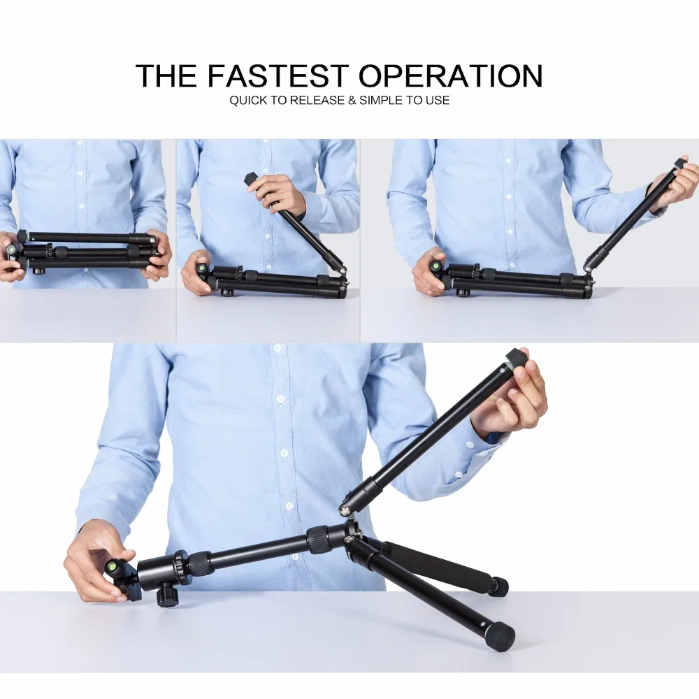 Portable Professional Photographic Aluminum Travel Table Monopod Camera Tripod For Cellphone Smartphone Canon Sony Nikon Compact Camera (3)