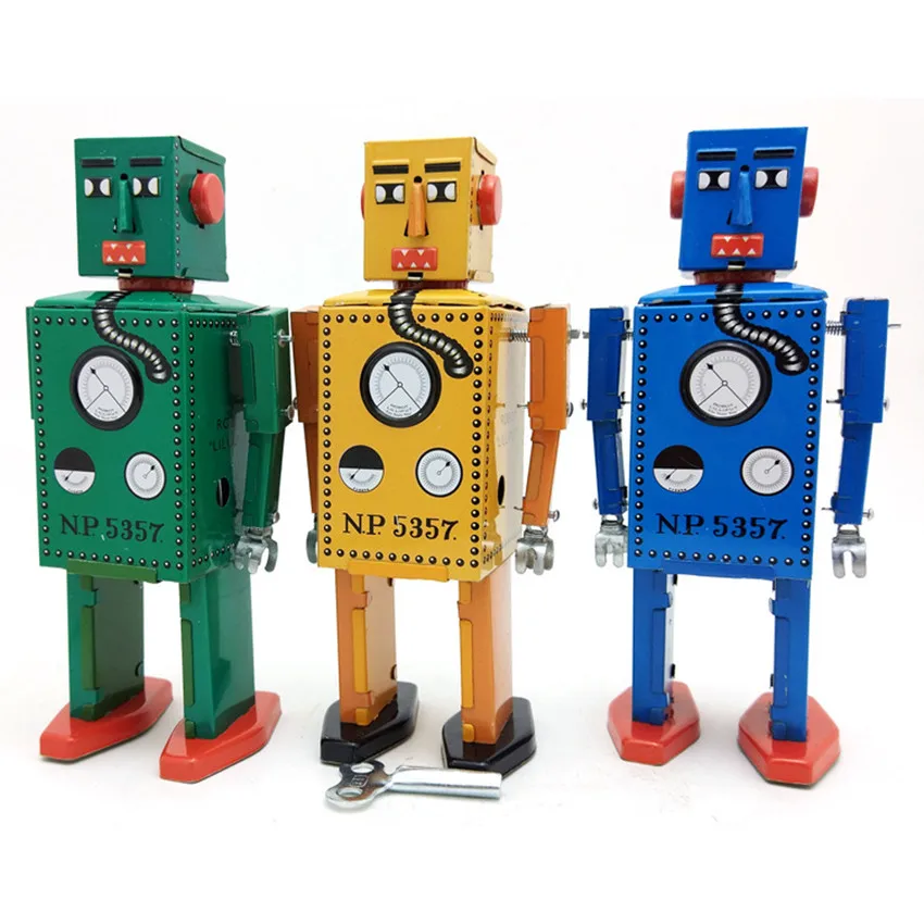 Retro clockwork tin toys Classic clockwork tin small robot Rare
