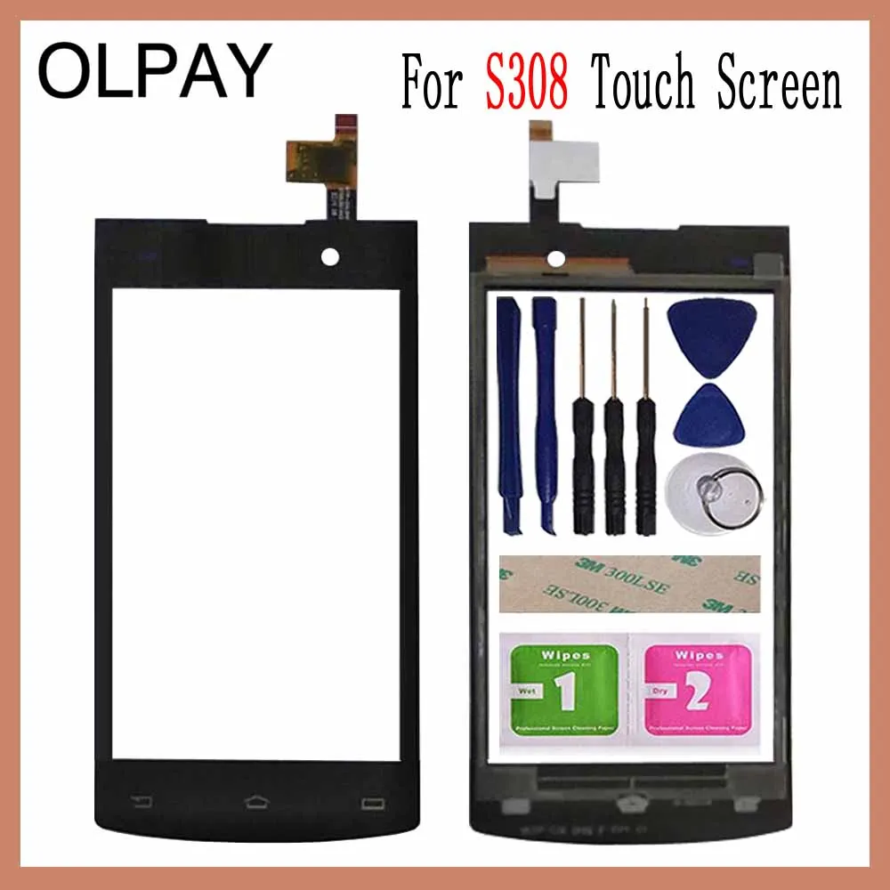 

OLPAY 4.0'' For Philips Xenium S308 S301 Touch Screen Glass Digitizer Panel Lens Sensor Glass Free Adhesive And Wipes