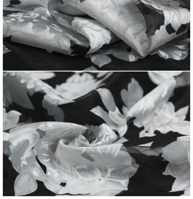 LEO& LIN органза вышивка перспективный срез цветы шелк сырой шелк жаккард искусственный шелк материал супер красота
