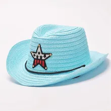 Летние осенние детские кепки 54 см ковбойские шапки для девочек, детские шапки со звездами, соломинка с узором, шапки с кабелем, забавные шляпы для вечеринки по случаю Дня Рождения