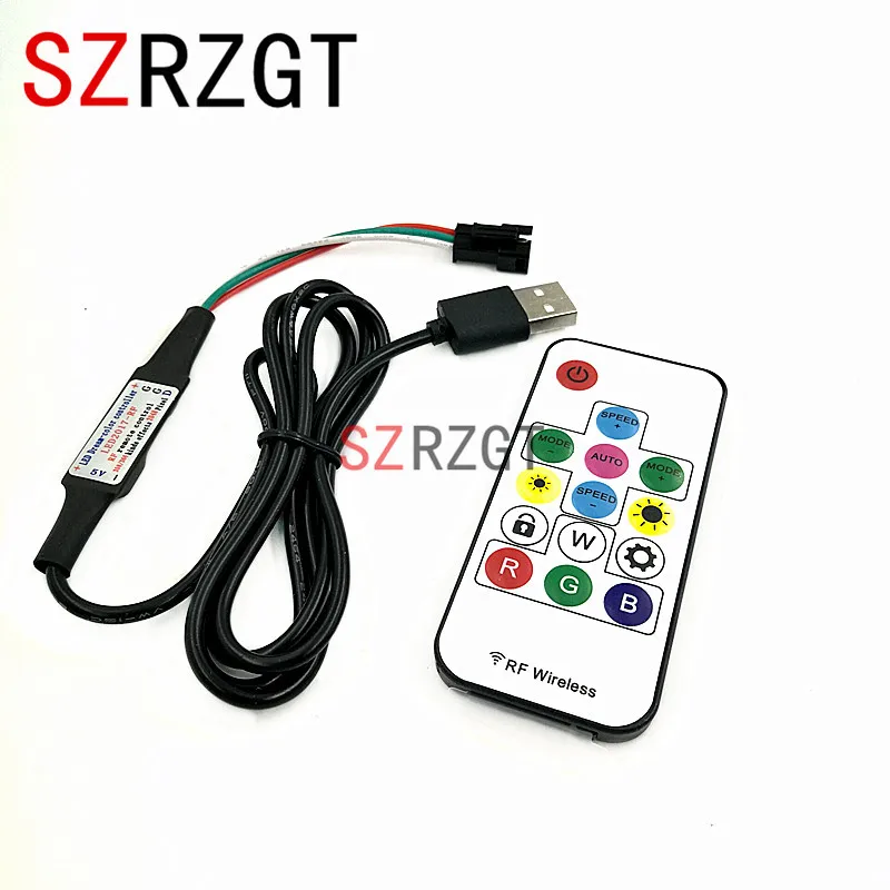 

DC5V Pixel Digital Full color RGB LED Strip Tape Controller RF Remote USB plug for 2812 2811 led Strip Light Tape