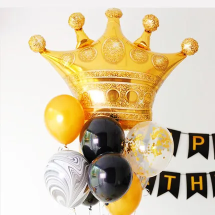 1 шт. большие золотые шары из фольги с короной принц принцесса Baby Shower 20 й День