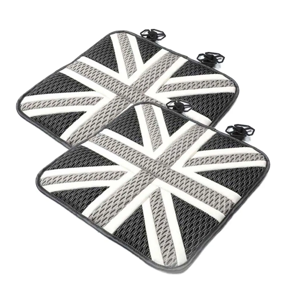 Gray Union Jack 2 шт., шелковые подушки для автомобильных сидений, коврик для Mini Cooper JCW One+ S Countryman Paceman R60 R61 R55 R56 F55 F56, Стайлинг автомобиля - Название цвета: Gray Union Jack