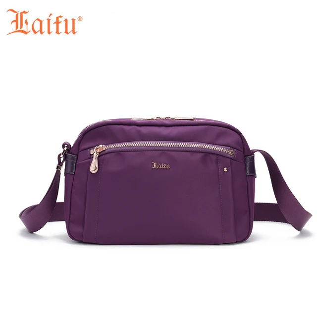 Aliexpress Laifu Brand Women Fashion Handbag Nylon Laifu Brand Women Fashion Handbag Nylon Crossbody Bag Rivet Decoration Casual Messenger Black Blue Purple