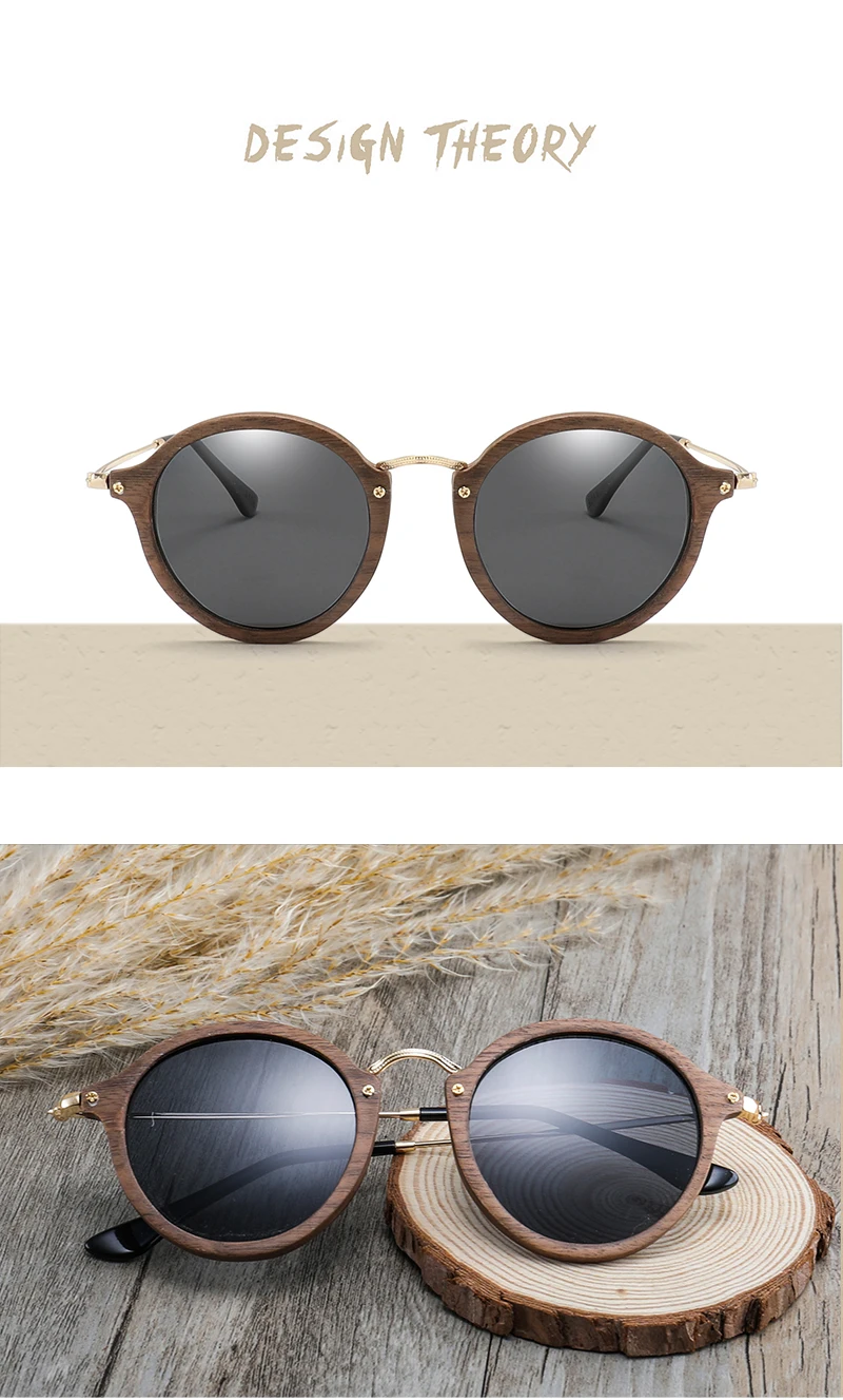 Ультралегкие женские и мужские поляризационные деревянные солнцезащитные очки