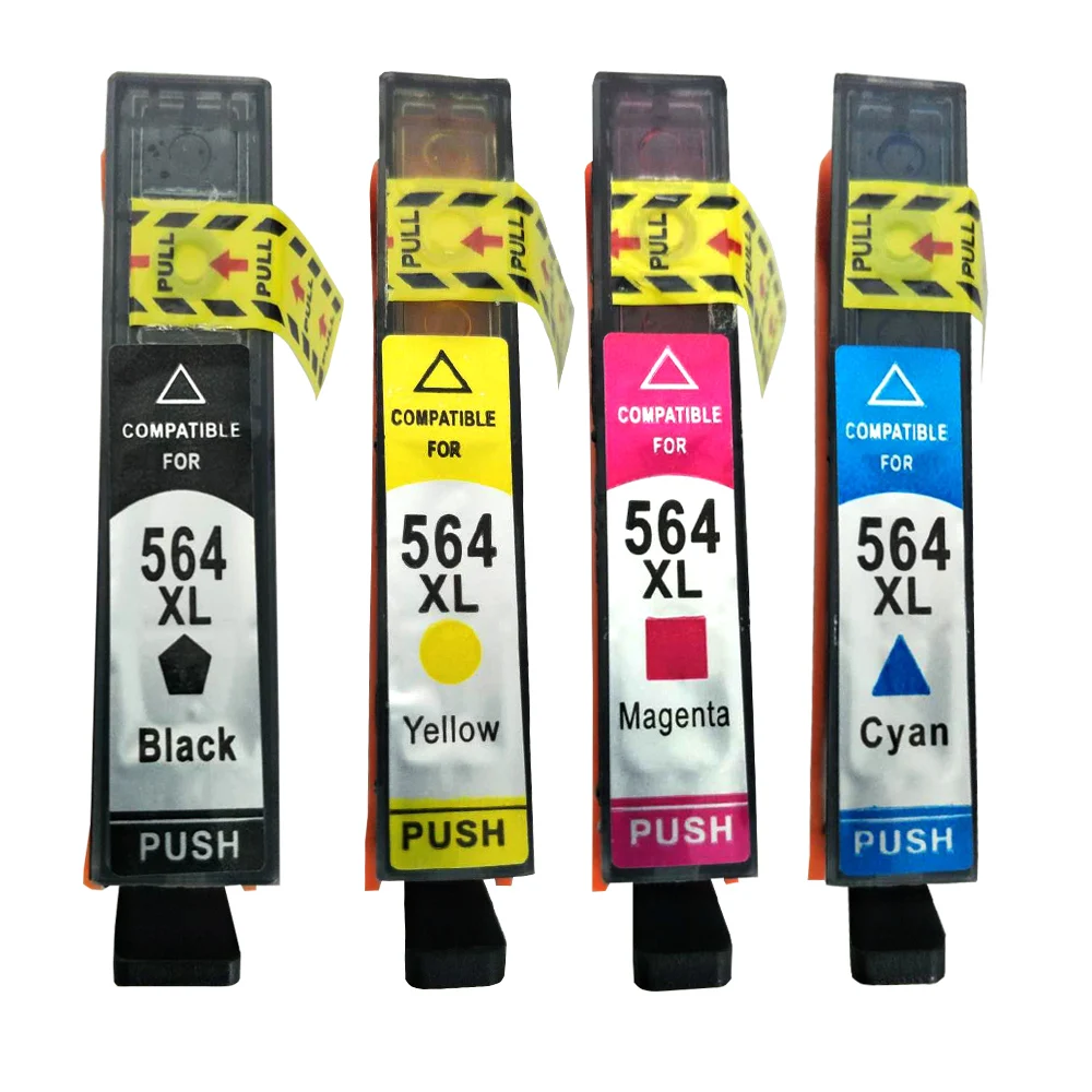 4Pk 564 Cartuccia Di Inchiostro Xl Per Photosmart 5510 5512 5515 5520 5522 5524 3070A Deskjet 3520 3522 3524 Officejet 4620 4622 4610