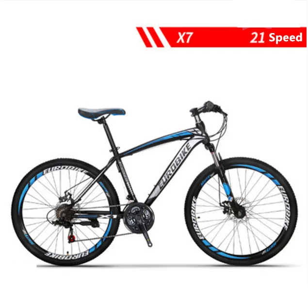 21 Speed Black BLue Бренд горный велосипед Углеродистая стальная рама 21/27 скорость двойной диск тормозной велосипед Спорт на открытом воздухе Bicicleta - Цвет: 21 Speed Black BLue