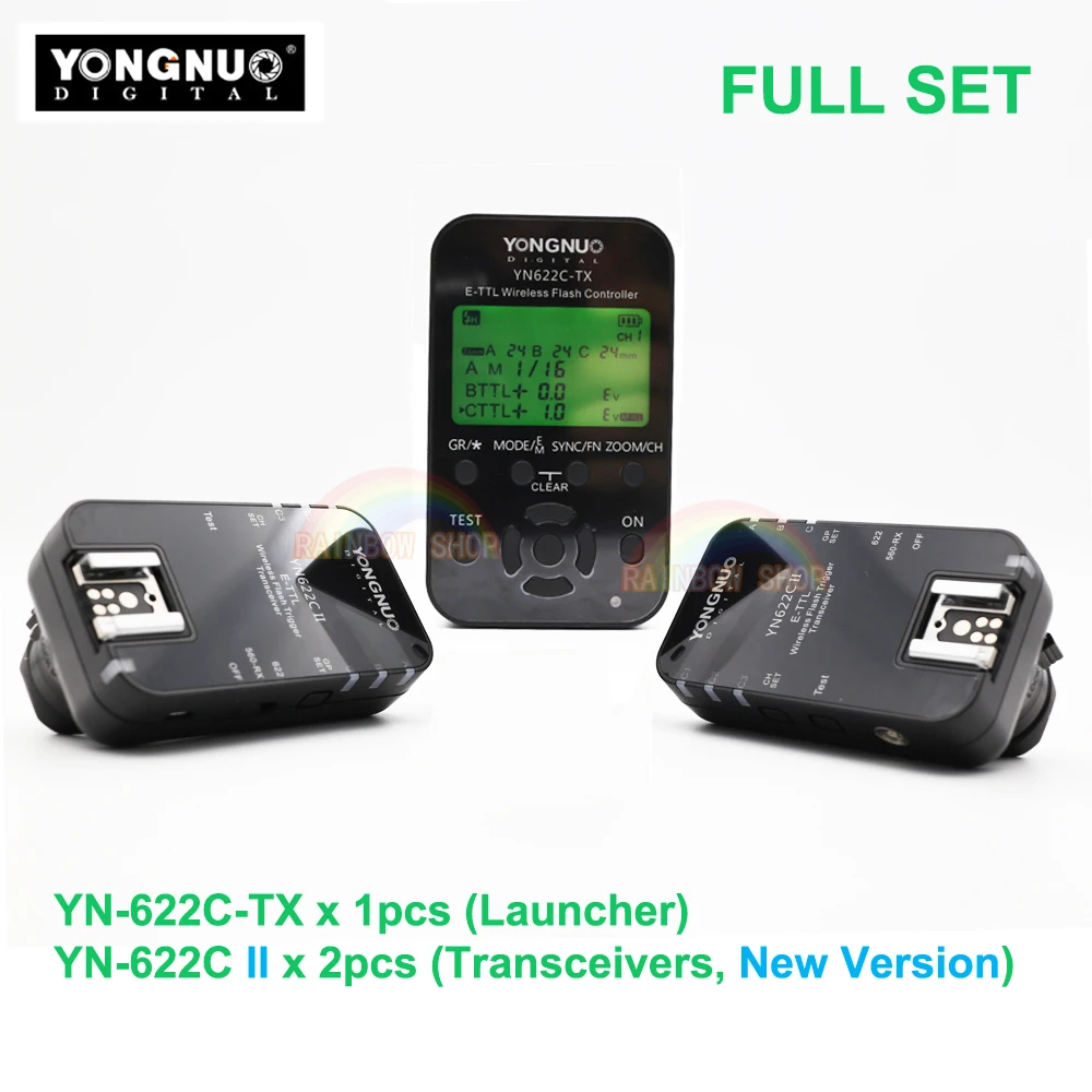 

3in1 Yongnuo YN622C II + YN622C-TX E-TLL Wireless TTL Flash Trigger Transceiver for Canon 500D 60D 7D 5DIII Yongnuo YN600EX-RTII