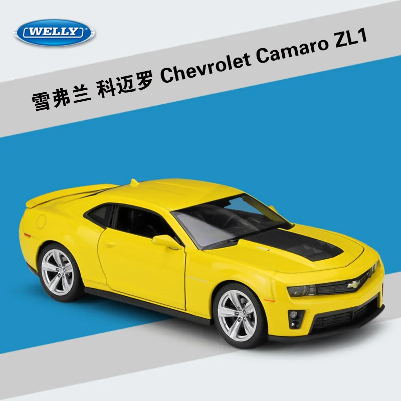 Металлическая Модель автомобиля WELLY 1:24 для Chevrolet Camaro ZL1 литые игрушечные машины