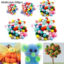 Помпон 1 1,5 2 2,5 3 см меховой плюшевый шар для рукоделия мягкое свадебное украшение для дома Одежда для шитья на ткани аксессуары