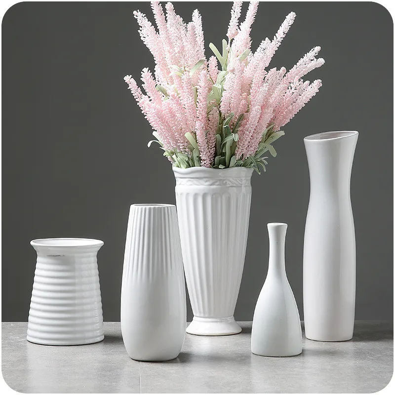 Solid White Vase Ceramic Home Decorative Flower Pots Planters Home Vase Accent Decor Solid White Vase Ceramic Home Decorative Flower Pots Planters Home Vase Accent Decor