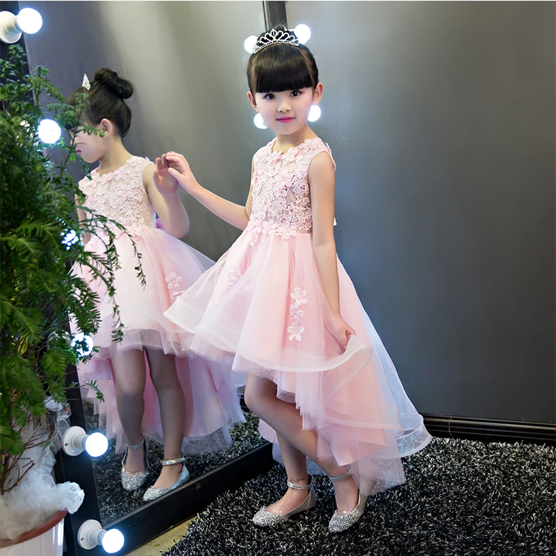 Luxury 2017 Solid Slim Kids Girls Dress Lace Pierced Embroidery Princess Dress Sweet Wedding Flower Girls Dress Prom Party P75 Luxury 2017 Solid Slim Kids Girls Dress Lace Pierced Embroidery Princess Dress Sweet Wedding Flower Girls Dress Prom Party P75