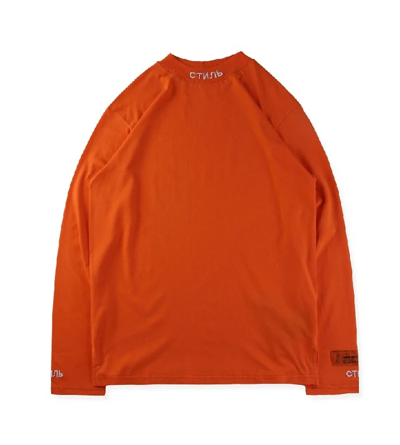 

Heron Preston Long Sleeve T Shirt Men Women Letters Embroidery High Quality Top Tee Hip Hop Simple Style Preston Solid T Shirt