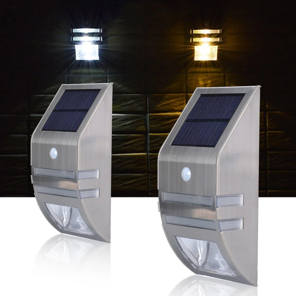 STAINLESS LED SOLAR SECURITY LIGHT SPOTLIGHT PIR SENSOR OUTDOOR GARDEN WALL LAMP | Лампы и освещение