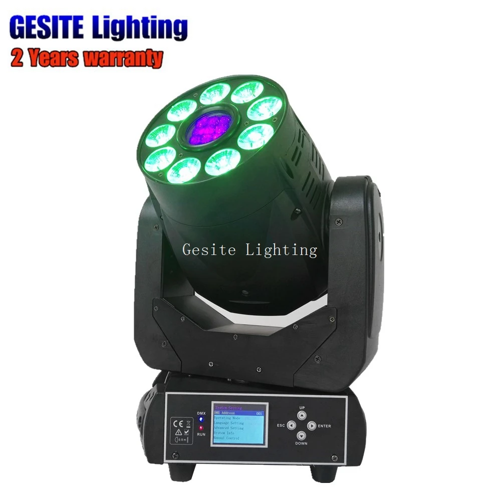 9 шт. 12 Вт RGBWAUV 6in1 LED Wash комбинированный 75 Gobo эффект движущаяся головка точечный