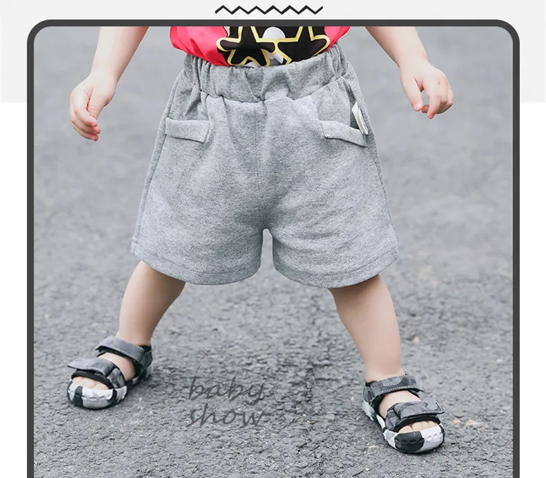 Летние шорты для новорожденных повседневные хлопковые шорты с эластичной резинкой на талии для мальчиков корейские модные детские штаны Новое поступление, шорты для мальчиков