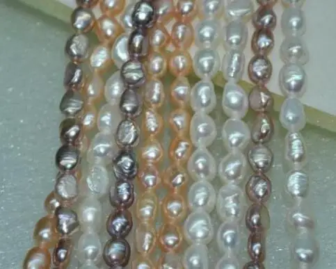 

Natural Mix Color 10 AA + 8-9mm Luster Baroque Freshwater Pearls>>> women jewerly Free shipping