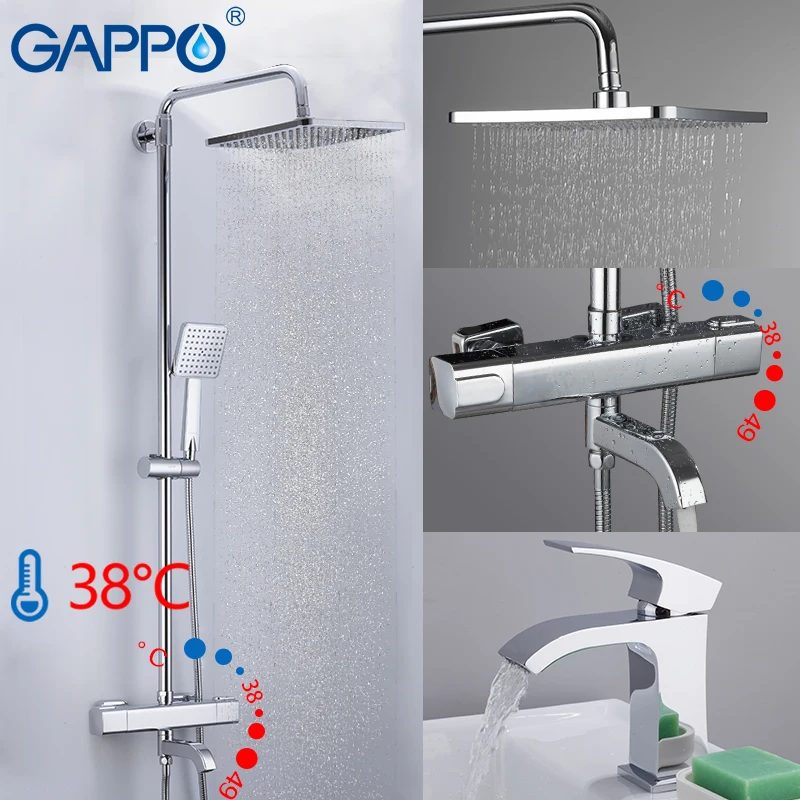 Смеситель для душа GAPPO s хромированный смеситель комплект с насадкой настенный