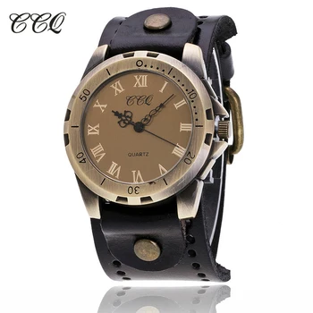

CCQ Brand Vintage Reloj Hombre Cow Leather Men WristWatch Casual Luxury Roman Number Analog Quartz Watch Relogio Masculino C20