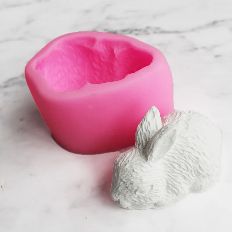 

Big rabbit silicone mold DIY fondant cake mousse mold chocolate dry Pez mold baking utensils
