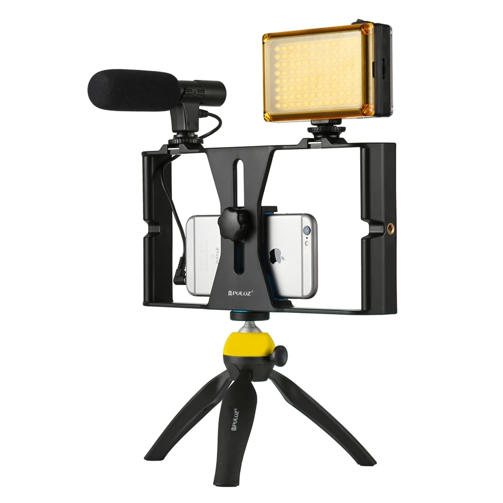 PULUZ ручной телефон Vlogging Setup видео стабилизатор со светодиодной подсветкой