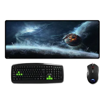 

Congsipad Beautiful Space Broken Planet Creative Top Selling customized Diy Printing Mousepad Big Size Overlock Pc Table Mats