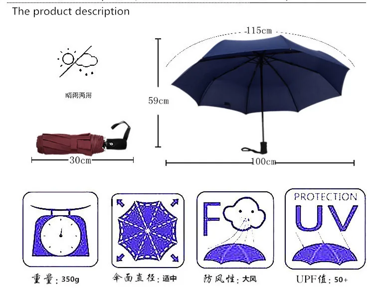 Высокое качество, зонты, специальное предложение, зонт для взрослых, Самурай, мужской, полностью автоматический, складной, с открытым закрытием, 5 цветов